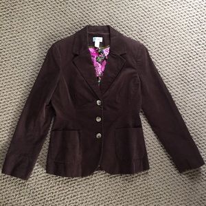 Lilly Pulitzer blazer brown corduroy Sz 8